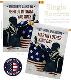 Martin Luther King Quote Wall 2 Pcs Banner Flag Garden Room Decorations Outdoor Tapestry Grave Yard Signs We Shall Overcome African American, Black History Month Gifts Made in USA