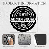 Admin Squad Mouse Pad - Office Squad Office Desk Accessories, Colleague Gifts, Round Waterproof Non-Slip Rubber Base Administrative Mousepad For Wireless Mouse 7.9X9.5 Inch