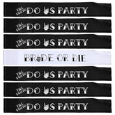 7 Pcs Hen Party Sash Bride Or Die Bachelorette Party Decorations 1 White Bride Or Die Sash 6 Black Till Death Do Us Party Sash For Bridal Shower Wedding Hen Engagement