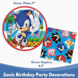 Unique Sonic Plates and Napkins for 32 - Sonic Birthday Party Decorations - 32 Plates and 32 Napkins - Party Supplies