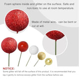 50 Pcs Ball Cake Topper Sticks Mini Balloons For Cake Decorating Supplies Foam Balls For Graduation Cake Birthday Cake Toppers Decorations (Gold?Red Series)