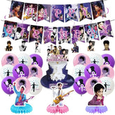 Prince Singer Birthday Party Decorations, Rock Singer Theme Birthday Banner Honeycomb Centerpieces Hanging Swirls Party Latex Balloons For Fans Birthday Baby Shower Party Supplies