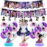 Prince Singer Birthday Party Decorations, Rock Singer Theme Birthday Banner Honeycomb Centerpieces Hanging Swirls Party Latex Balloons For Fans Birthday Baby Shower Party Supplies