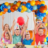 Dragon Balloons Dragon Z Party Supplies - 139 Pcs 7 Stars Balls Birthday Balloon Garland Arch Kit, Dragon Z Ball Latex Balloon Arch For Video Game Cartoon Ball Birthday Party Decorations (Blue)