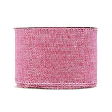 Pink Burlap Wired Ribbon Solid Wired Edge Ribbon 2.5 Inch Jute Ribbon