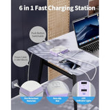 Usb C Charger Block Multiple Ports 164W 6 Multi Port Usb Charging Station Hub Pps Pd 65W Fast Type C Laptop Charger Adapter For Macbook Pro/Air, Dell, All Ipad Iphone Series, Galaxy, Steam Deck(White)