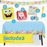 Spongebob Birthday Party Set for 16 with Banner, Tableware & Decorations