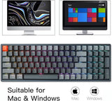 K4 Bluetooth Wireless Mechanical Keyboard Rgb Led Backlit, Hot-Swappable Compact 100 Keys Usb Wired Computer Gaming Keyboard Aluminum Frame For Mac Windows, Gateron Brown Switch