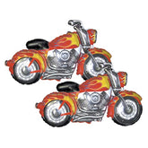 Set Of 2 Flaming Red Motorcycle Jumbo 45" Foil Party Balloons