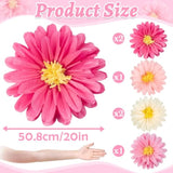Pink Paper Flowers 6 Pcs, 20 Inch Large Paper Flowers For Pink Party Decorations, Girl Women Birthday Decorations, Tissue Paper Flower Decoration For Backdrop, Classroom And Wall Decor