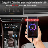 Dual Usb C Threaded Flush Mount Waterproof Cable 10Gbps 2 Usb C 3.1 Male To Fe