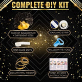 Black & Gold Balloon Arch Kit – Party Decor for Birthday, NYE, Wedding, Graduation and More