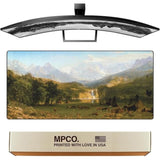 Western Large Gaming Desk Pad - 36" X 17" Duraglyde Fabric Landers-Peak Desk Mats - Non-Slip, Washable, Smooth Glide For Precision Gaming & Work