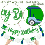 Golf Birthday Party Banners 3Pcs Golf Themed Birthday Decorations Glitter Green Golf Happy Birthday Sign Golf Ball Party Hanging Banner Decoration For Golf Sports Baby Shower Supplies
