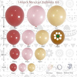 146 Pcs Cielito Lindo Balloon Garland Kit Dusty Rose & Pink for Fiesta & Showers