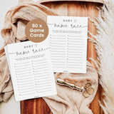 Name Race Baby Shower Game, Boy Or Girl, Alphabet Baby Name Race, 50 Pack, Minimalist