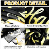 Happy 60Th Birthday Banner Black Gold Glitter 60 Years Anniversary Party Backdrop