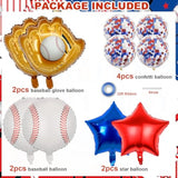 Baseball Party Balloons 32" Navy Number 9 & Sports Foil Balloons