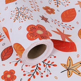 Orange Floral Wrapping Paper Jumbo Roll 17 In X 60 Ft, All Accasion Flower Gift Wrap For Wedding Birthday Bridal Shower
