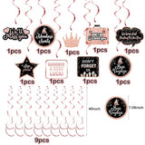 Rose Gold Farewell Party Decor Kit: 'We'll Miss You' Banner & Swirls