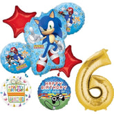 Anagram Sonic Video Gamers 6th Birthday Party Supplies Hedgehog Foil Balloon Bouquet Decorations