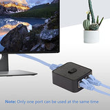 Network Switch 2 Ports,Rj45 Network Key-Press Switch Splitter Selector Box,100M 2-In 1-Out Or 1-In 2-Out 2 Port Network Hub (Black)