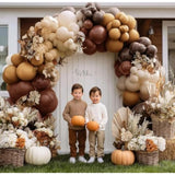 Brown Nude Balloon Arch Kit Double Stuffed Tan Beige Coffee Garland for Fall Party
