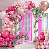 152Pcs Pink Balloon Arch Garland Kit With Pastel Pink Hot Pink Pastel