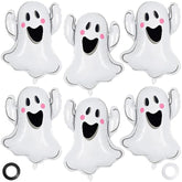 6 Pack White Ghost Foil Balloons Halloween Party Decorations Trick or Treat Decor