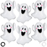 6 Pack White Ghost Foil Balloons Halloween Party Decorations Trick or Treat Decor