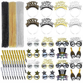 192 Pcs New Year 2026 Party Supplies Headbands Glasses Noise Makers