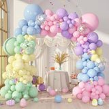 153Pcs Easter Balloon Arch Garland Kit, Different Sizes 18 12 10 5 Inch Pink Blue Green Latex Rabbit Print Confetti Pastel Balloons For Spring Wedding Rainbow Birthday Party Decorations
