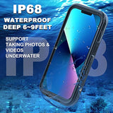 Waterproof Case For Iphone 13 Mini 5.4 Inch Snowproof Dustproof Shockproof Ip68 Certified Full Body Protection Fully Waterproof Underwater Protection Protective Case For Iphone 13 Mini