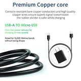 Wall Charger 5Ft Micro Usb Charging Cable Cord For Nokia 2720 V Flip 800 Tough C01 Plus C1 C2 C3 C10 C20 C30 105 106 125 220 225 3310 6300, Nokia 1.3 1.4 2.3 2.4 Model & More Flip Phone Charge