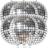, Silver Disco Ball Balloons - Huge 22 Inch, Pack Of 6 | 4D Sphere Balloons For Disco Party Decorations | Anniversary, Bachelorette, Birthday, Retro Party Decorations | 70S Party Decoration