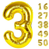 40 Inch Gold Balloon Number 3 Balloon,Number Balloons Gold Big Giant Jumbo Number 3 Foil Mylar Balloons For 13Th Birthday Party Anniversary Events,Wedding Anniversary Party Decorations