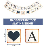 Baby Shower Decorations For Boy, It'S A Boy, Elephant Theme, Blue, Grey, White, 14 Piece Set, Includes Banner, Paper Fans, Tassels