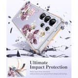 Samsung Galaxy S25 Ultra Case, Floral Clear Slim Shockproof, Screen & Camera Protector