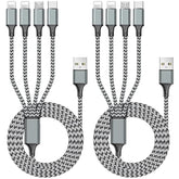 Multi Charging Cable 6Ft 2Pack Multi Charger Cable 4 In 1 Universal Multiple U