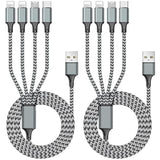 Multi Charging Cable 6Ft 2Pack Multi Charger Cable 4 In 1 Universal Multiple U