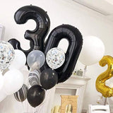 40 Inch Black Large Numbers Balloons 0-9,Number 3 Digital 3 Helium Balloons,Foil Mylar Big Number Balloons For Birthday Party Supplies Decorations