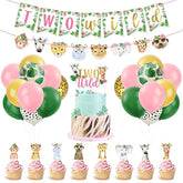 Two Wild Birthday Decorations Floral Jungle Themed 2Nd Birthday Banner