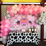 Cow Print Balloon Garland Kit: Pink & White Farm Party Decor
