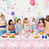 4 Pack Butterfly Tablecloths, Butterfly Birthday Decorations For Kids' & Girls' Birthdays, Disposable Table Covers, 54 X 108 Inche