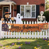 Halloween Large Banner 120x20 Inch Pumpkin Ghost Trick or Treat Outdoor Yard Garden Decor