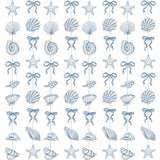 8 Pack Blue Bow Starfish And Seashell Garland 6.56 Ft Ocean Coastal Nautical Paper Hanging Decorations Pre Strung Banner For Under The Sea Beach Wedding Mermaid Birthday Party Decorations
