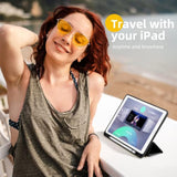 Case Compatible With 10.2 Inch 2021/2020/2019, For 9Th/8Th/7Th Generation Case With Pencil Holder, Protective With Soft Tpu Back, Auto Sleep/Wake Cover, Black