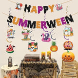 Happy Summerween Banner Summer Halloween Party Decorations