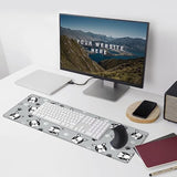 Laptop Mouse Pad Cute Boston Terrier Head Paws Desk Mat With Stitched Edges 31.5X 11.8 Inch Non-Slip Large Keyboard Rubber Writing Table Mat For Office Home