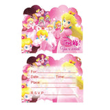 20Pcs Princess Peach Birthday Party Invitations,Princess Peach Invitations Birthday Party Supplies Decoration (Invitations3)